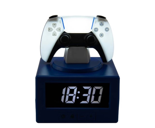 PlayStation PS5 3 in 1 gaming handle shaped alarm clock night light Shop gameshop Clocks Pinkoi
