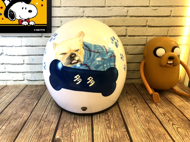 手繪瘋 客製化 狗狗 貓貓 安全帽 彩繪 紀念 禮物 生日 情人節 - 似顏繪/客製畫 - 其他材質 多色