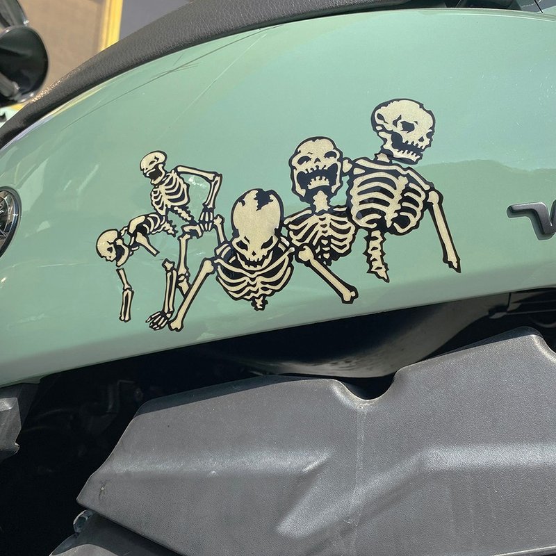 Skeleton Frozen World Halloween Bone Reflective Sticker High Brightness Waterproof and Sun-resistant Motorcycle Sticker - สติกเกอร์ - วัสดุกันนำ้ 