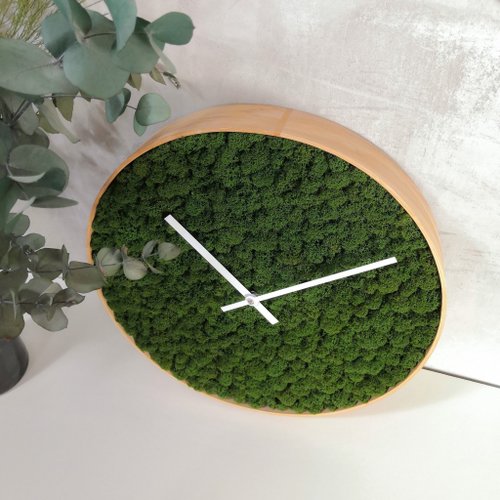 Moss wall clock, moss decor, green decor, eco decor - Shop GreenDecorFlorAl  Clocks - Pinkoi