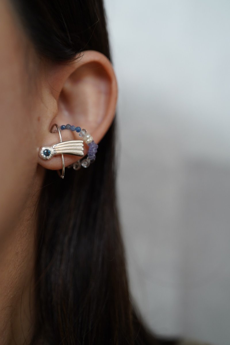 流れ星earcuff【片耳　one ear】 - 袖扣 - 石頭 藍色