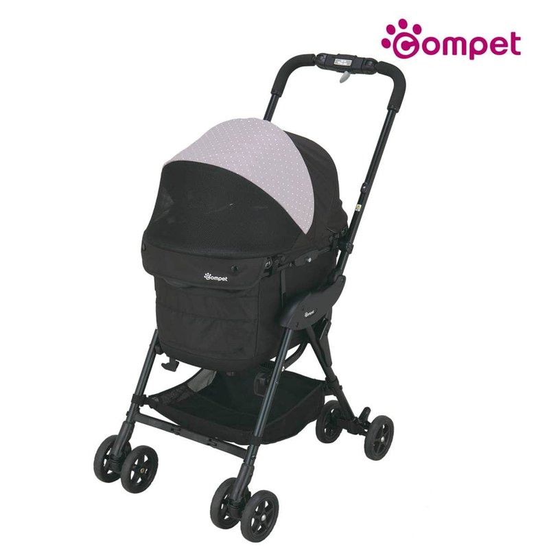 Compet milimili EG Japanese pet stroller (black ice cream) - กระเป๋าสัตว์เลี้ยง - วัสดุอื่นๆ สีดำ