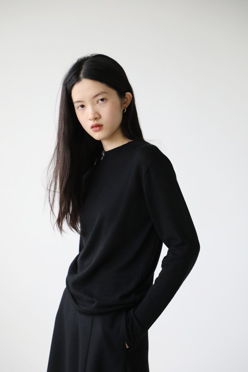 澳洲產全羊毛 極細羊毛紗線毛衣 I Australian Wool Jumper - 女毛衣/針織衫 - 羊毛 黑色