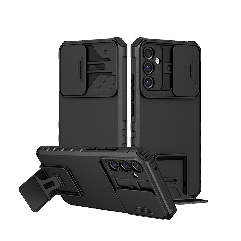CASE SHOP Samsung A34 5G A54 5G 支架站立保護殼 - 手機殼/手機套 - 人造皮革 黑色