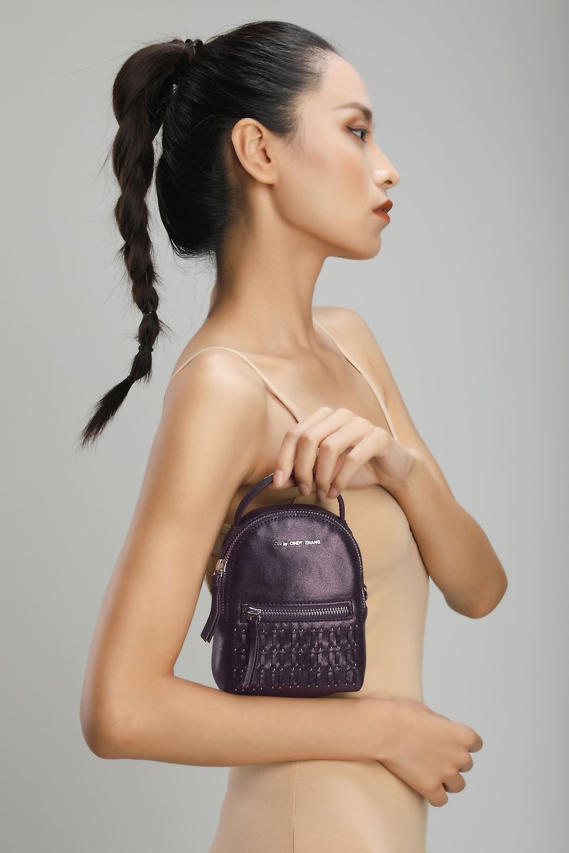 Starry Sky Woven Magic Purple Mini Chain (Large) - Messenger Bags & Sling Bags - Genuine Leather Purple