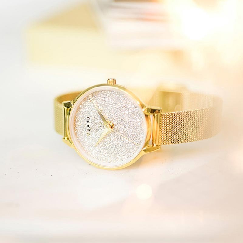 OBAKU Shining Starry Sky Aesthetic Fashion Watch-Gold (V238LXGWMG) - Women's Watches - Stainless Steel Multicolor