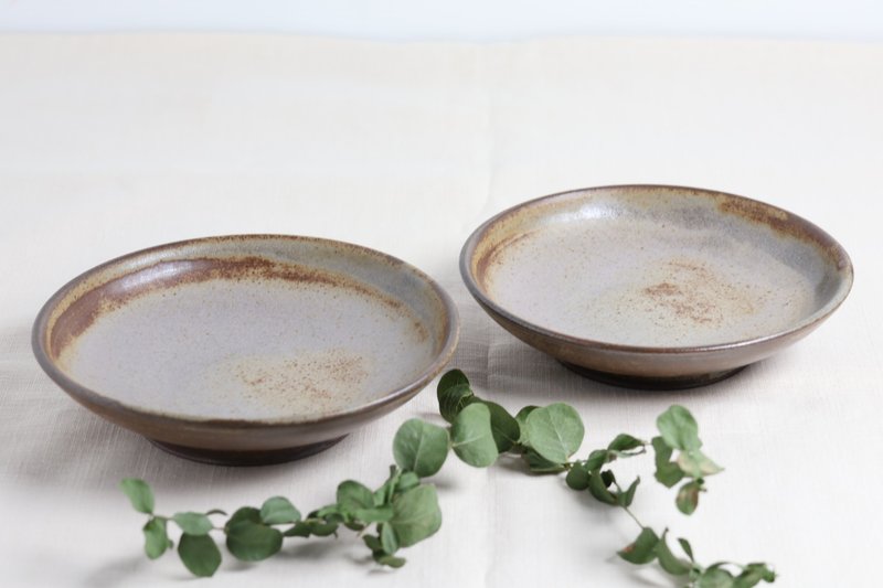 Ash Green Loofah Ash Plate - จานและถาด - ดินเผา 