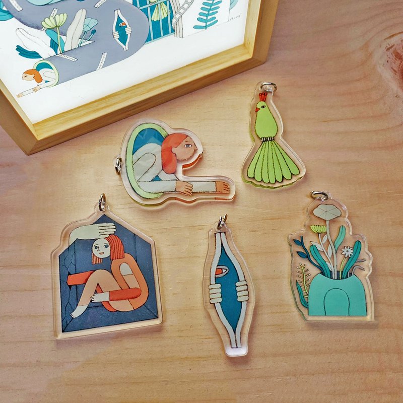 女性影展 x 包大山 插畫系列商品 - 燈箱 / 鑰匙圈 - 鑰匙圈/鑰匙包 - 壓克力 