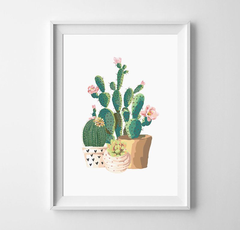 Cactus仙人掌 可客製化 掛畫 海報 - 牆貼/牆身裝飾 - 紙 