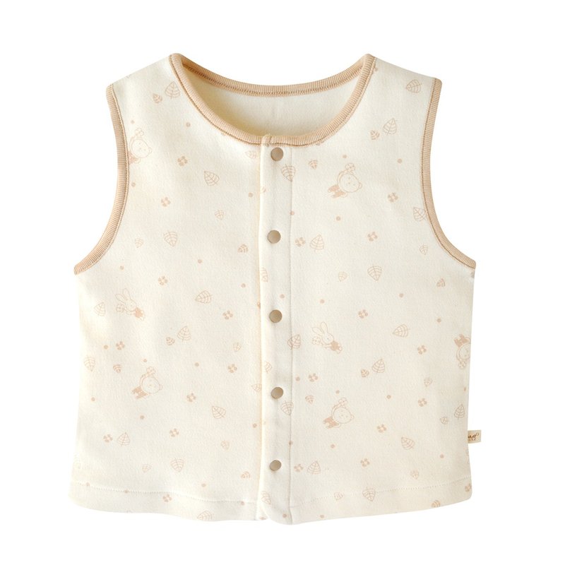 【SISSO Organic Cotton】Little Leaf Fluttering Vest 2A - Coats - Cotton & Hemp White