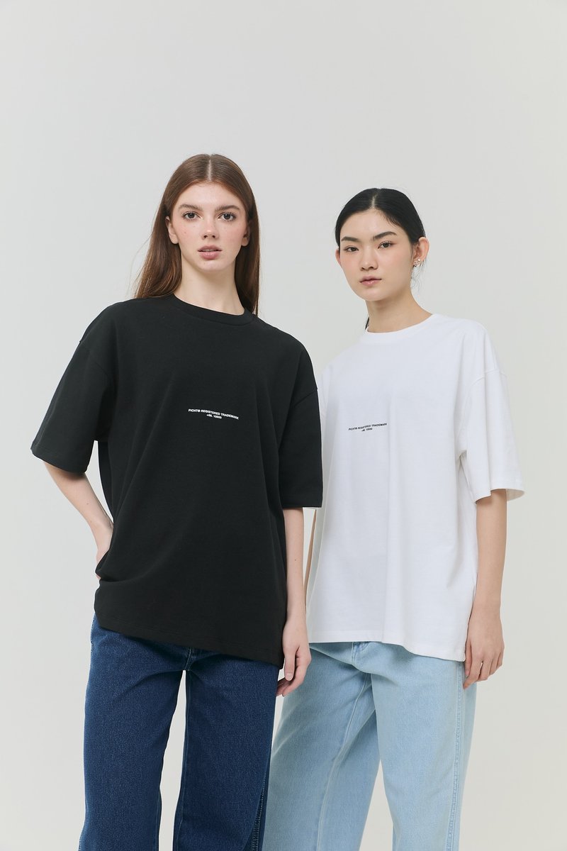 TRADEMARK TEE - 女 T 恤 - 棉．麻 白色