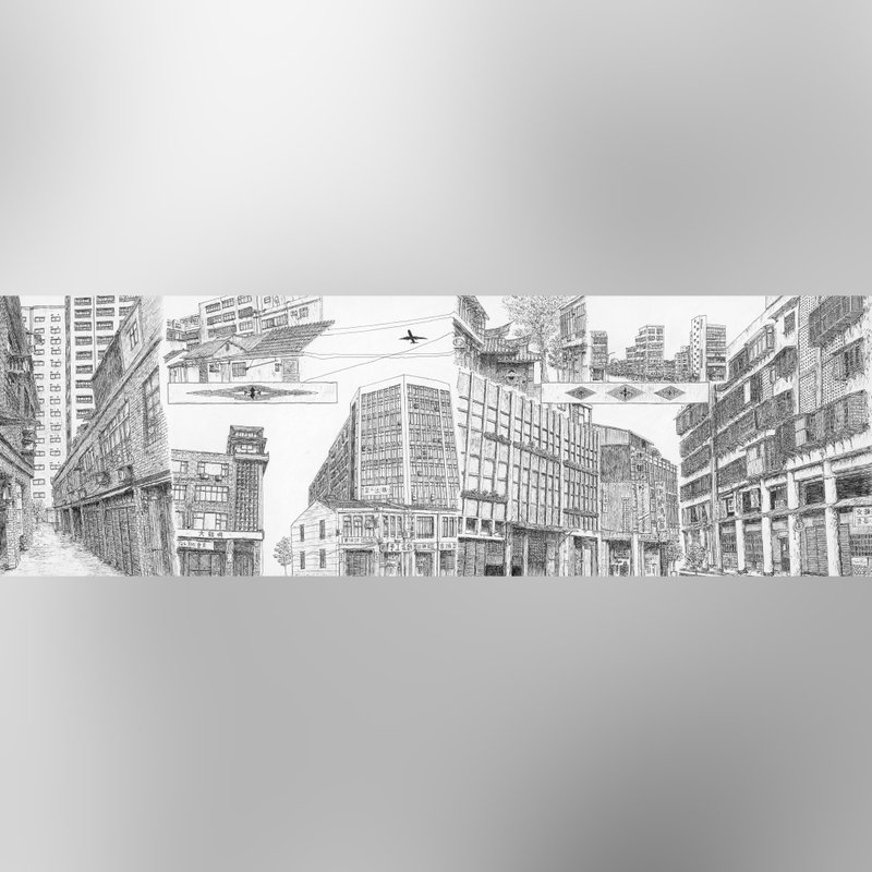 大龍峒, 台北, 原畫 - 壁貼/牆壁裝飾 - 紙 白色