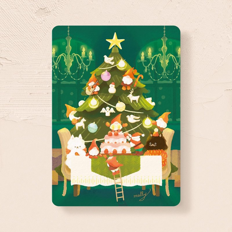 postcard-Christmas dinner - การ์ด/โปสการ์ด - กระดาษ หลากหลายสี