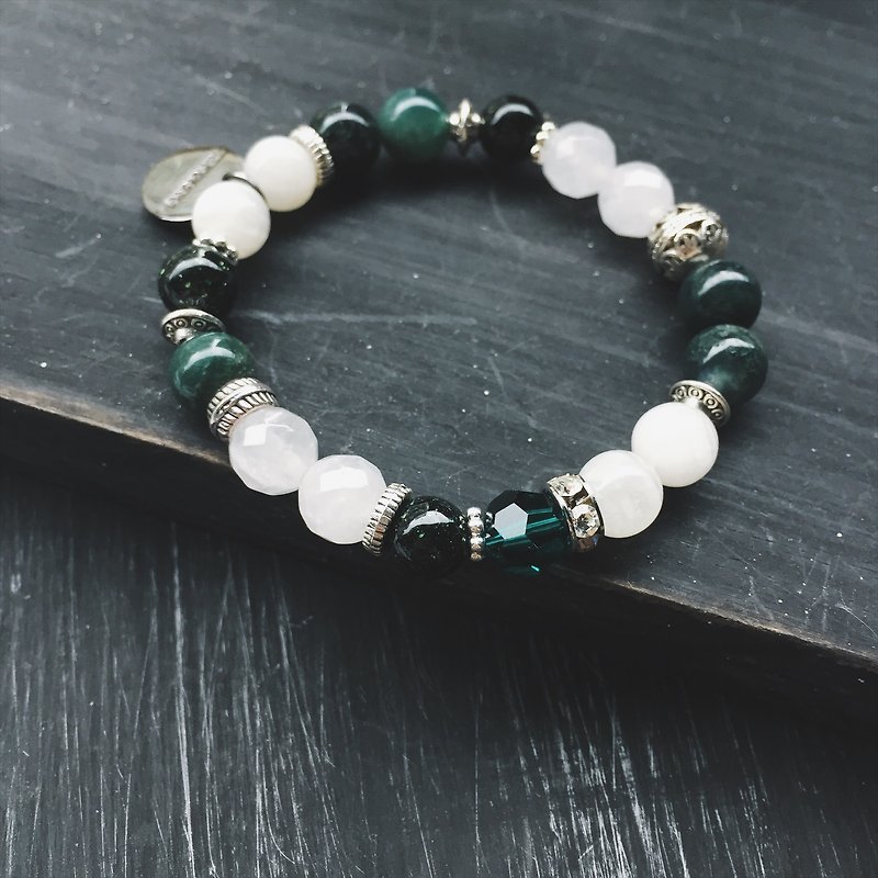 Zhu. Green Star Moonlight (natural ore / couple models / gifts / Christmas gifts / personality / send her / him to send) - Bracelets - Stone 