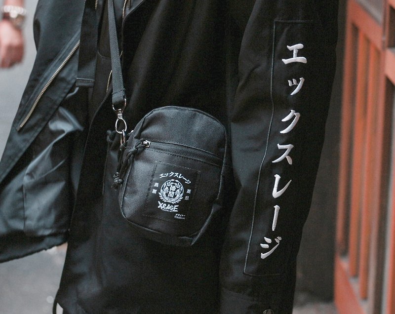 Canvas Mini Shoulder Crossbody Messenger Bag - กระเป๋าแมสเซนเจอร์ - ผ้าฝ้าย/ผ้าลินิน สีดำ