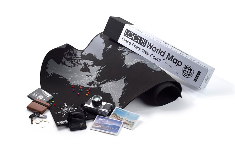 [Welfare goods] LOCUS track world map - Make your world map (suede + wool felt). (Home Furnishing hanging cloth mantle wall mantle wall hanging wall decoration fresco home layout paintings furnishings interior design activities - Wall Décor - Polyester Black