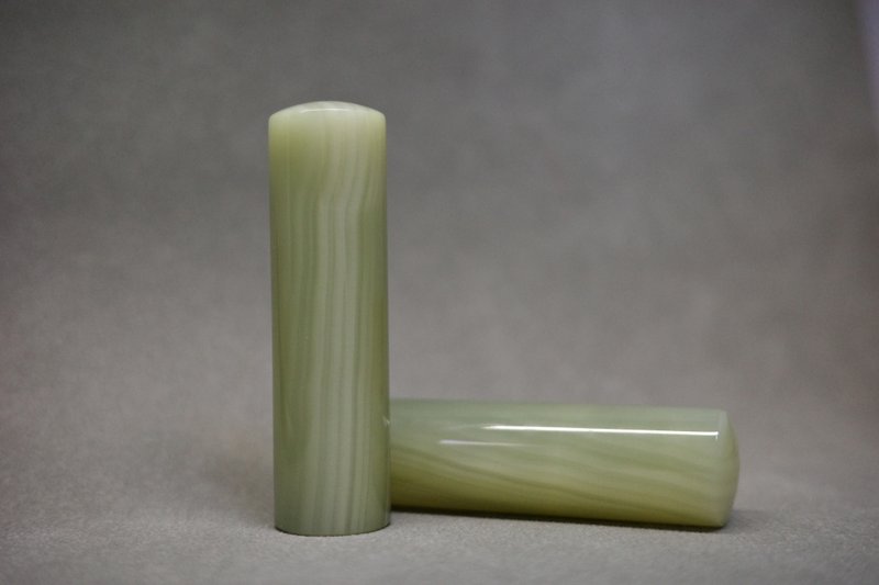 【好石多磨】A級青玉石_玉石印章_夫妻結婚對章 - 印章/印台 - 玉石 綠色