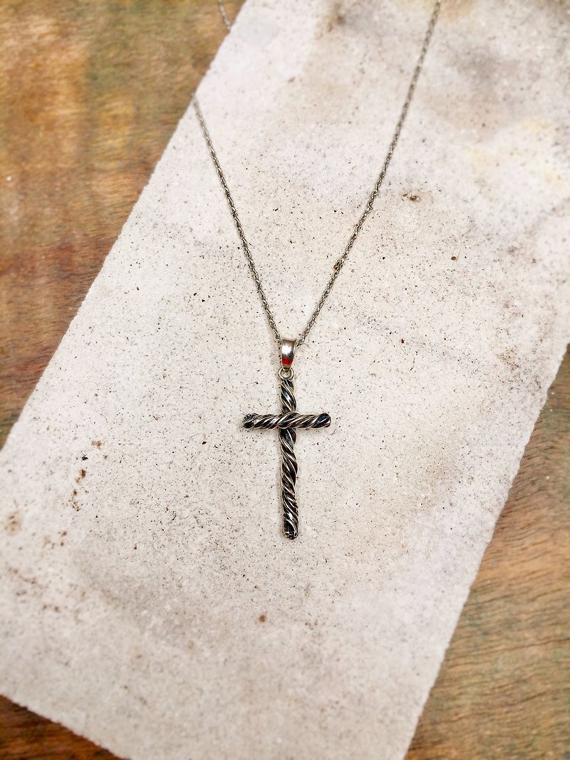 Twisted Cross Necklace Unisex - Couples' Rings - Other Metals Silver
