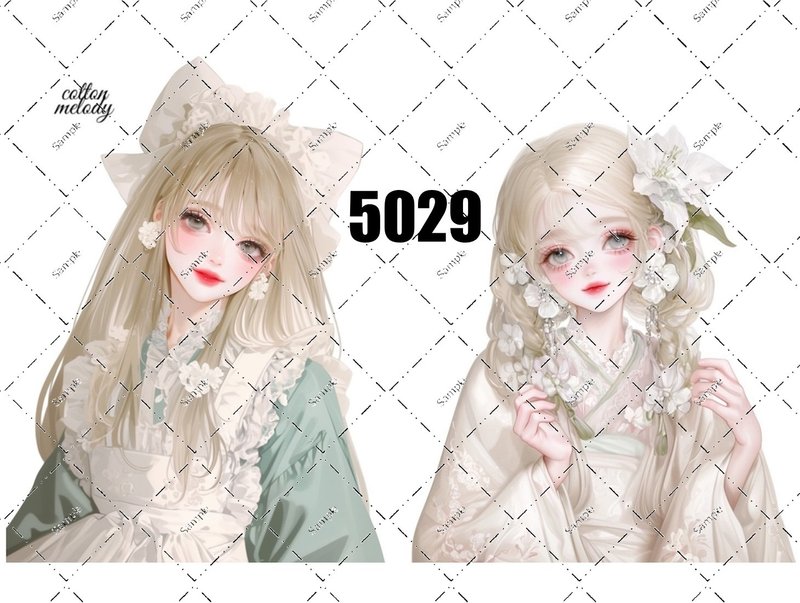 original sticker no.5029 人物ステッカー オリジナルステッカー オリジナル人物ステッカー 装飾ステッカー cotton melody - 貼紙 - 紙 