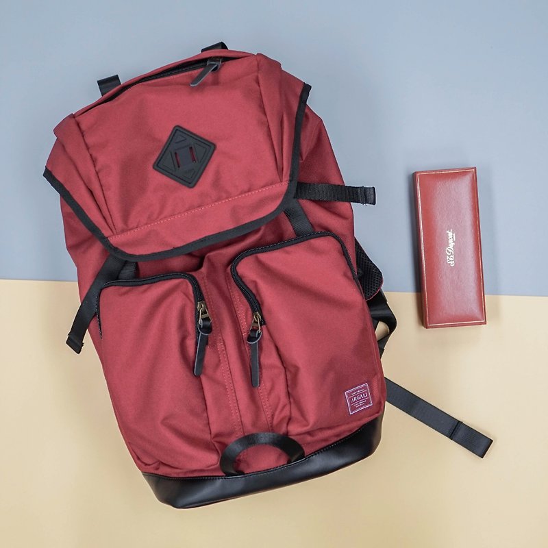 Argali Racoon Backpack SCARLET - กระเป๋าเป้สะพายหลัง - วัสดุอื่นๆ สีแดง