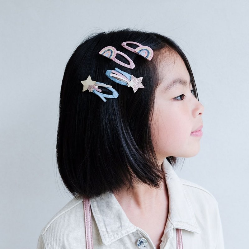 British Mimi & Lula_AW24_The Little Prince-Rainbow Star Tick Clip 4 in - เครื่องประดับ - เส้นใยสังเคราะห์ 