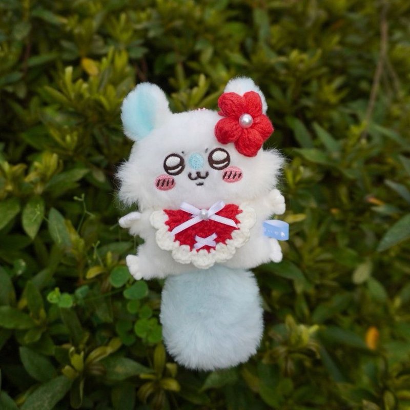 紅罌粟-賞花領巾 娃衣 吉伊卡哇 ちいかわ Chiikawa 10cm - 玩偶/公仔 - 棉．麻 紅色