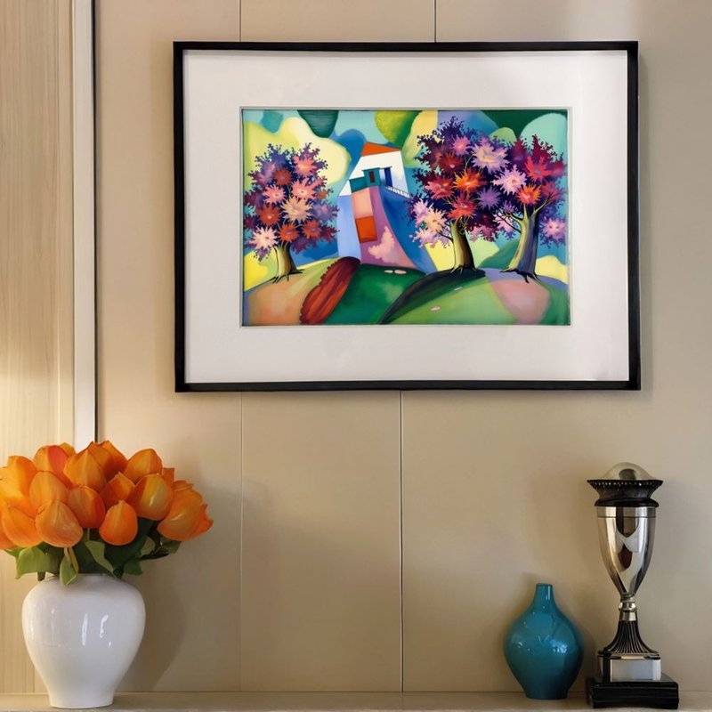 傾斜的午後 空間裝飾掛畫 | 藝術微噴 童真原創 溫暖空間療癒首選 - 海報/掛畫/掛布 - 紙 