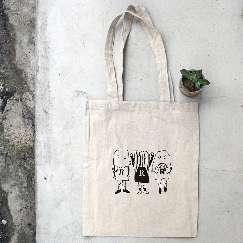 Shoulder bag-Plastic monster - Messenger Bags & Sling Bags - Cotton & Hemp White