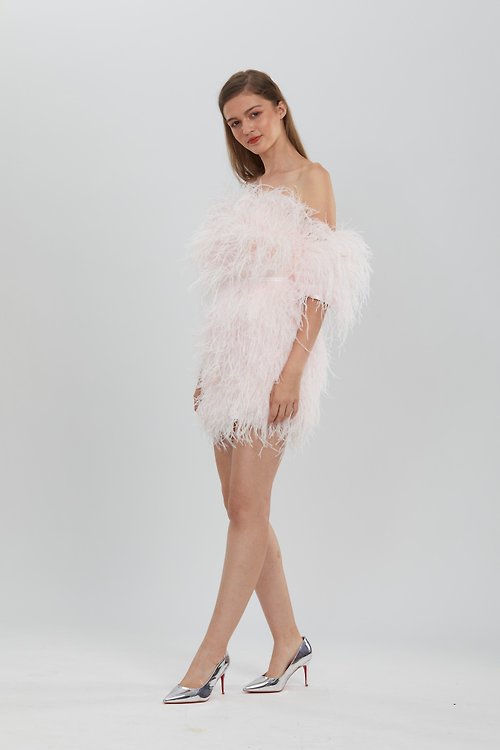 Think Pink: SG Instar Sophie Pale Pink Feather Mini Dress, 16 Feather  Dresses That'll Elevate Your Spring Party Look