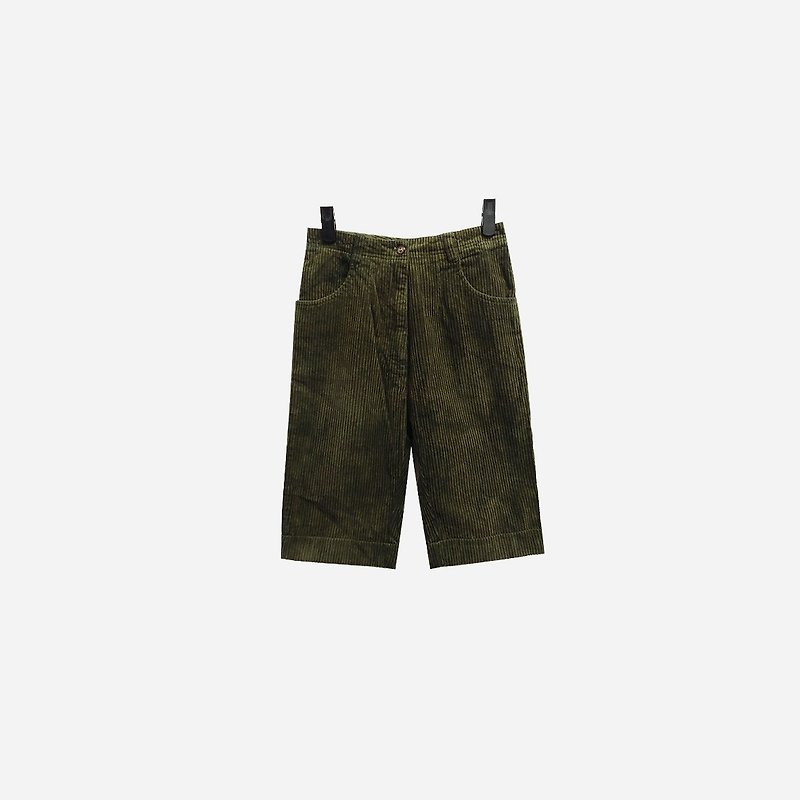Discolored vintage / dark green corduroy pants no.441 vintage - กางเกงขายาว - วัสดุอื่นๆ สีเขียว