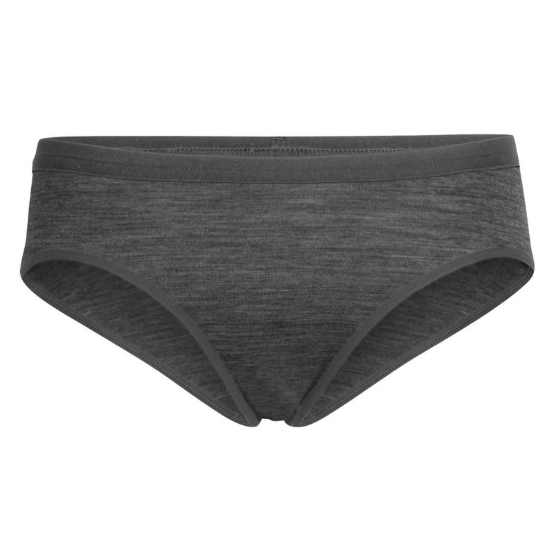 【icebreaker】Female Siren HIP Briefs-BF150-Gray Black - ชุดชั้นในกีฬาผู้หญิง - ขนแกะ สีเทา