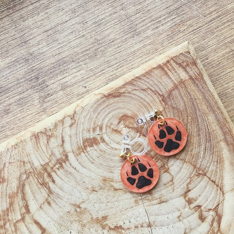 Fox - Meatball Series - Needle Clip Earrings - Earrings & Clip-ons - Plastic Orange