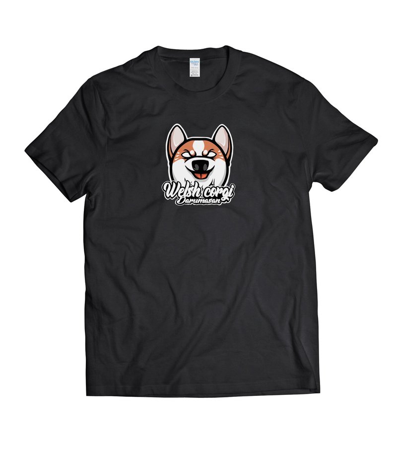柯基不倒翁-T-shirt 白/黑/灰/藏青 - 男 T 恤 - 棉．麻 多色