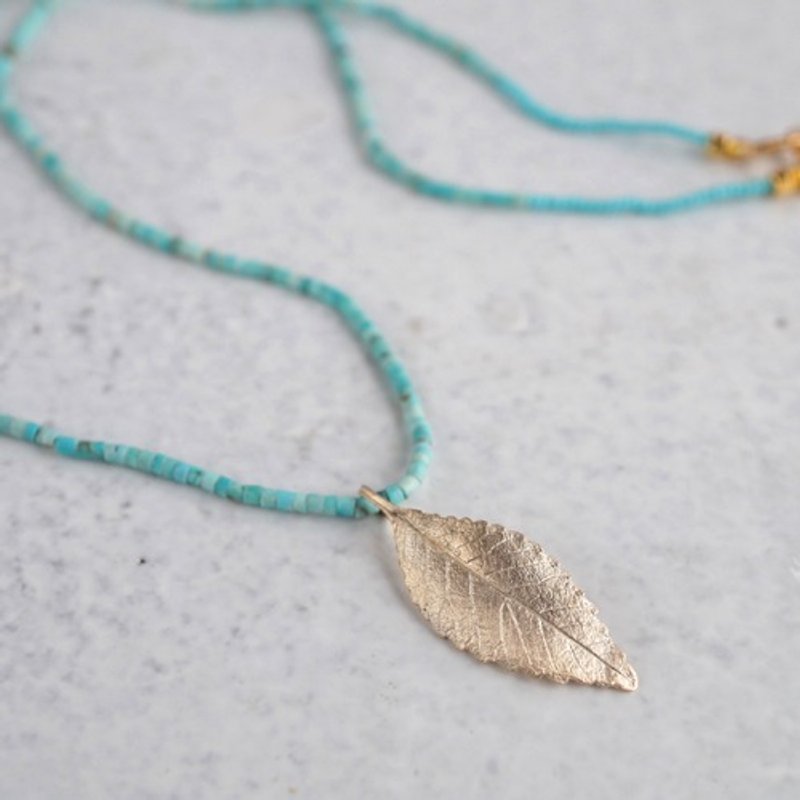 Elm leaf necklace ｛P082K10(NS)｝ - 項鍊 - 其他金屬 