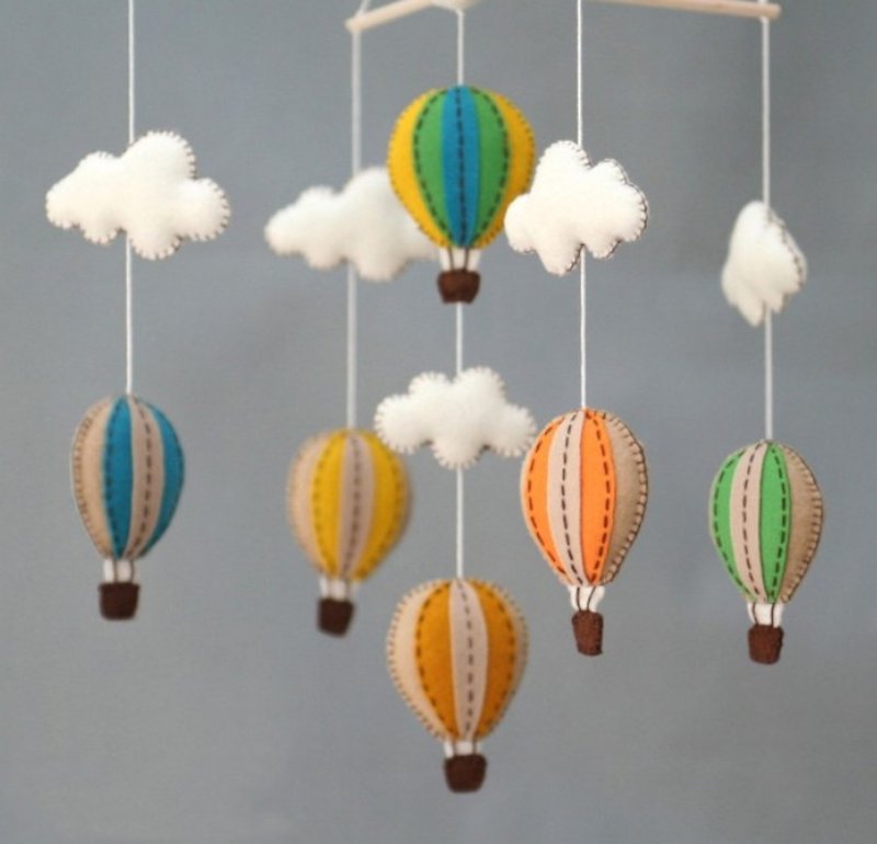 DIY Felt Baby Mobile, PDF  Materials, Wool Baby Mobile PDF, Nursery Decor DIY. - Knitting, Embroidery, Felted Wool & Sewing - Wool Multicolor