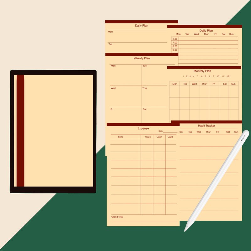 Digital template paper pack - 電子手帳及素材 - 其他材質 