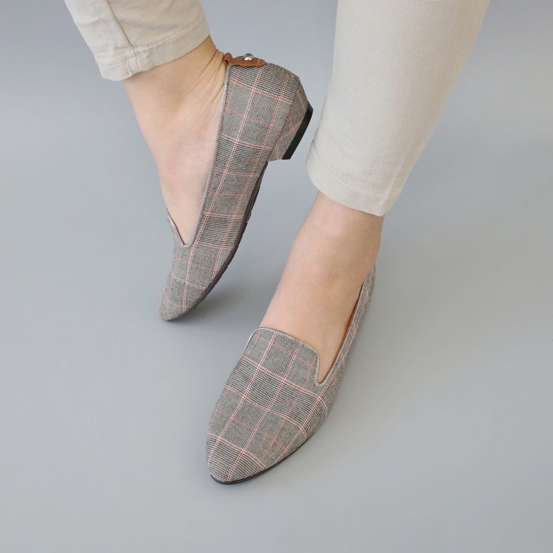 Ashtyn Loafers (low heels) British style | WL - Women's Oxford Shoes - Cotton & Hemp Khaki