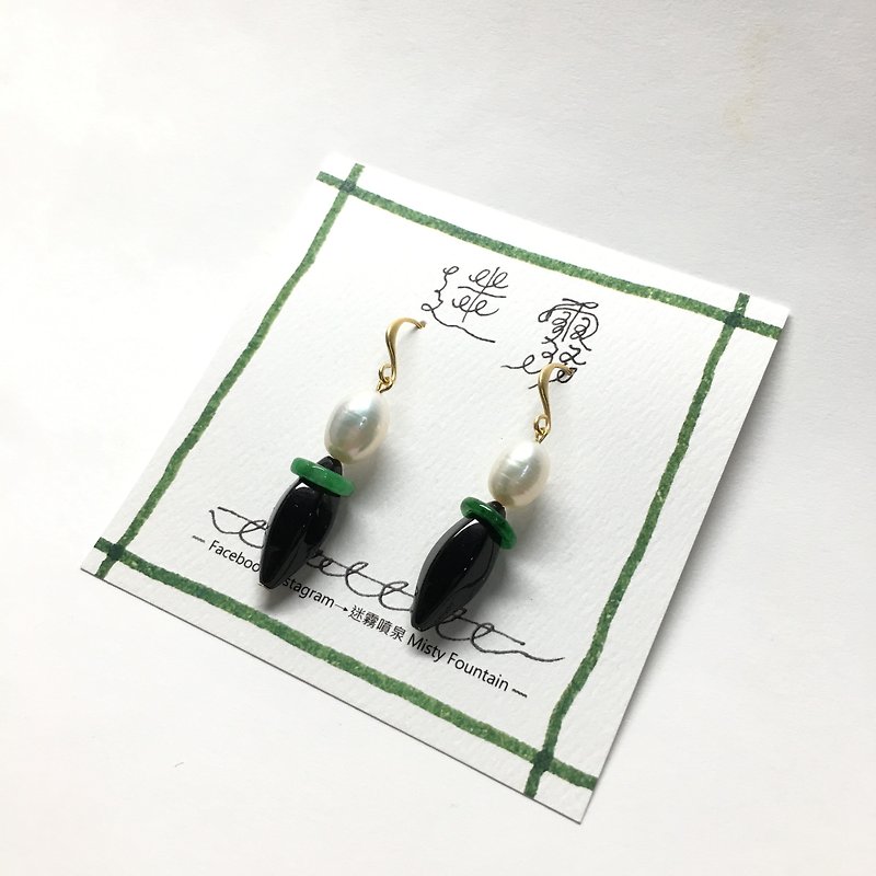 Pearl Yuhuan earrings - ต่างหู - โลหะ ขาว
