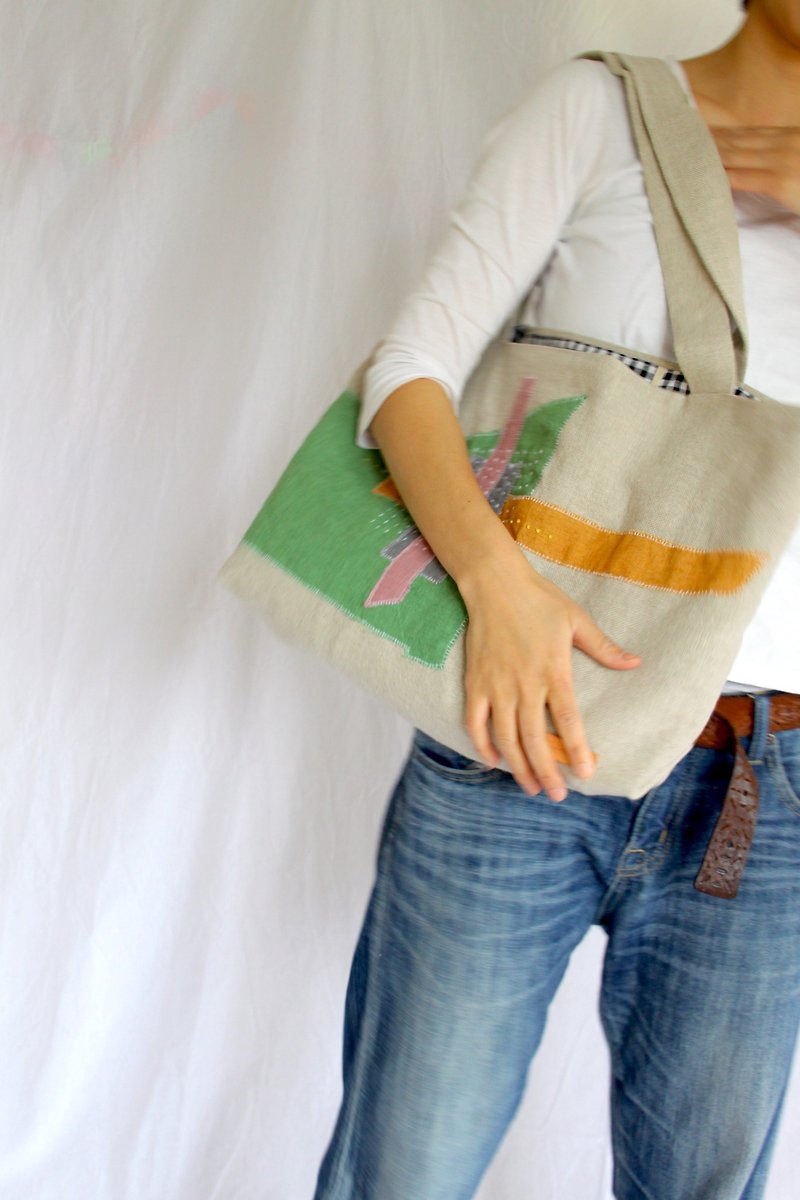 Collage tote bag HARU - Handbags & Totes - Cotton & Hemp Multicolor