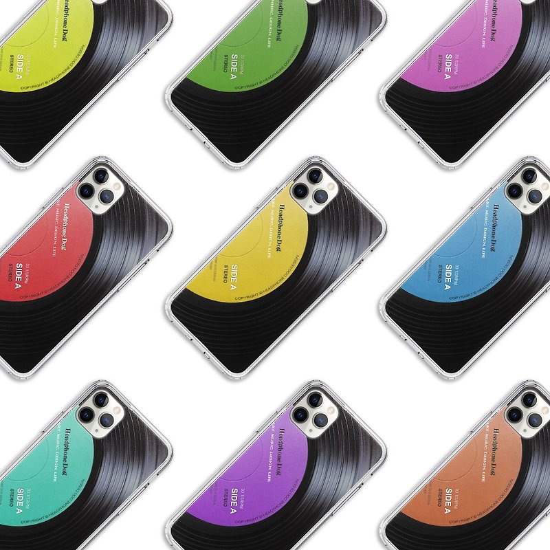 第三世代独自のカスタムドロップ耐性レコードテクスチャ携帯電話ケースレタリング名とレコードカラーiPhone13 - スマホケース - プラスチック 多色