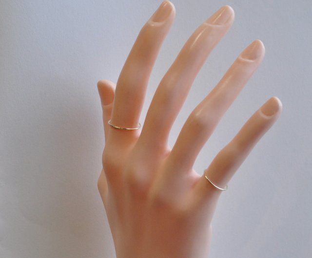 Daily gold ring/k10/0.8mm round wire/Size can be specified - 設計