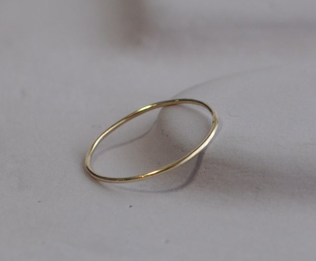 Daily gold ring/k10/0.8mm round wire/Size can be specified - 設計