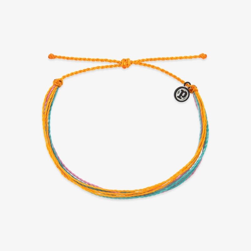 Pura Vida 美國手工 CANARY 金絲雀腳鍊 基本繽紛款可調式腳環 - 腳鍊/腳環 - 其他材質 橘色