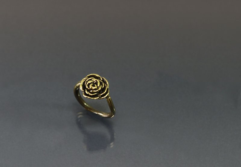 Flower Series - Hand Kneading Rose Bronze Ring (Medium)