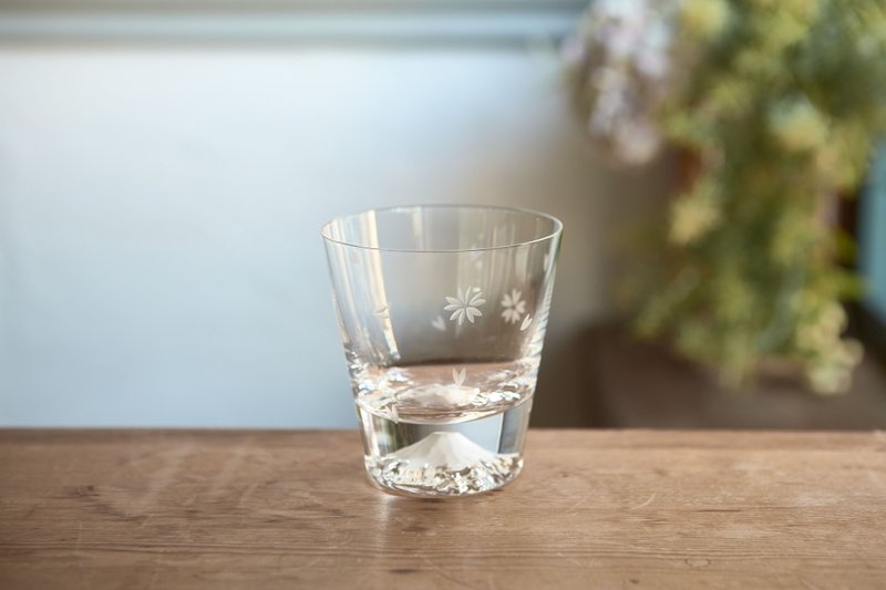 日本 田島硝子 日本製 富士山ロックグラス 富士山グラス-桜 - グラス - ガラス 透明