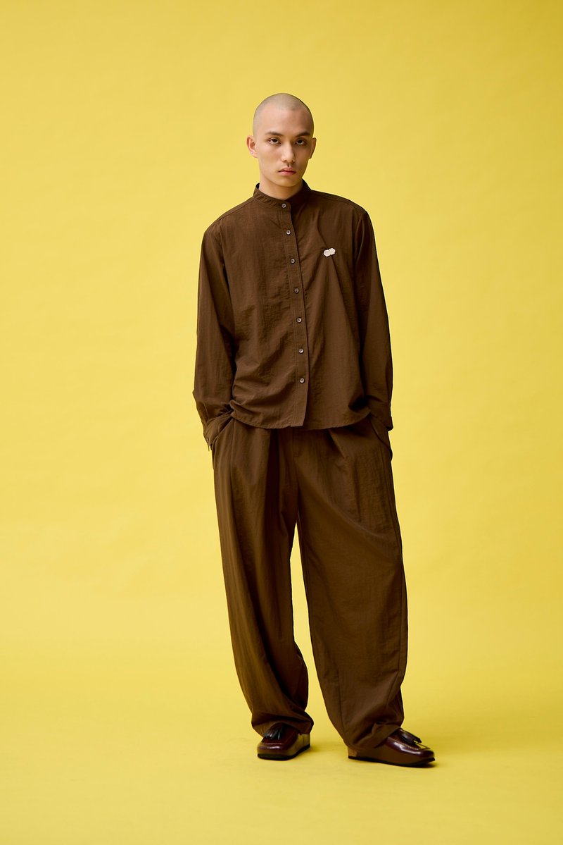 立領小圖章襯衫 - 男襯衫/休閒襯衫 - 其他材質 