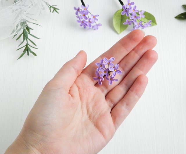 Lilac flowers hair pins Small wedding hair clip - Shop FloralAccessoriesUA  Hair Accessories - Pinkoi