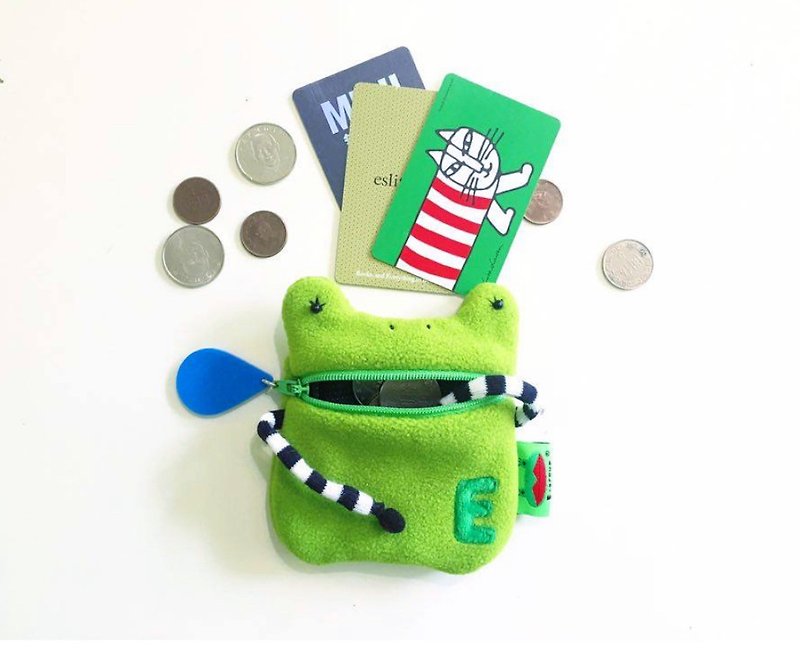 Saliva Coin Purse Afrog Fruit Green Frog Gift Gift - Coin Purses - Cotton & Hemp Green