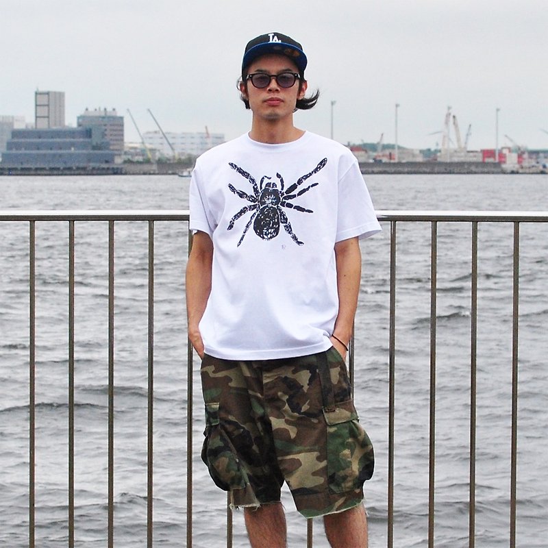 タランチュラ 蜘蛛 spider メンズtシャツ White L XL - 男 T 恤 - 棉．麻 白色
