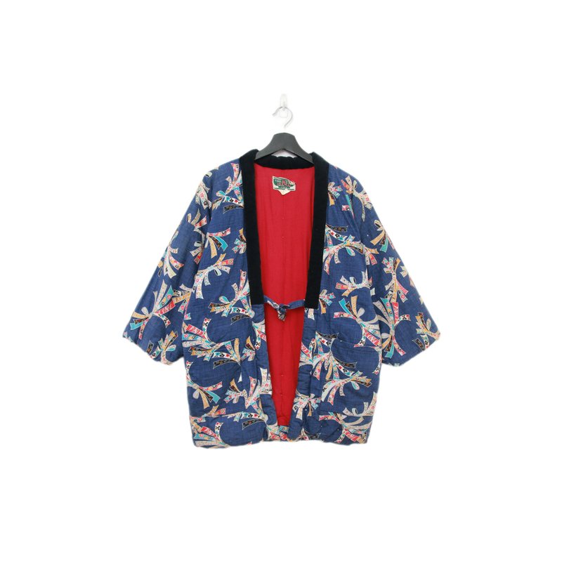 Back to Green-日本帶回袢天pt-02紅內裡 藍底/vintage - 睡衣/居家服 - 棉．麻 